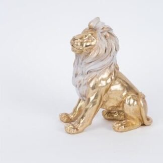 Επιτραπέζιο Διακοσμητικό Λιοντάρι Κεραμικό – Χρυσό 16 × 9 × 19 cm