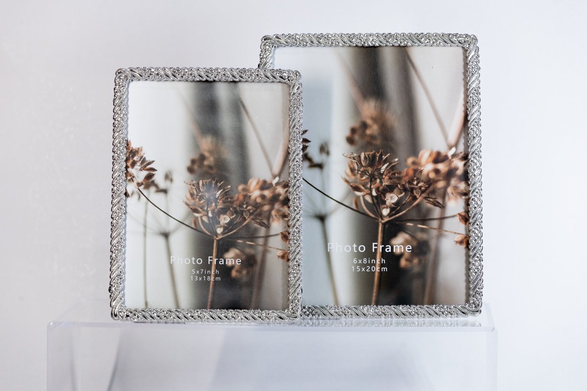 Ασημί Κορνίζα "Πλέξη" 15x20 - Image 2