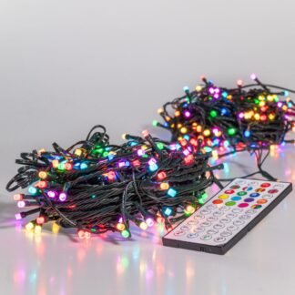 lampakia led 200 xrwmatista me controller enallaghs